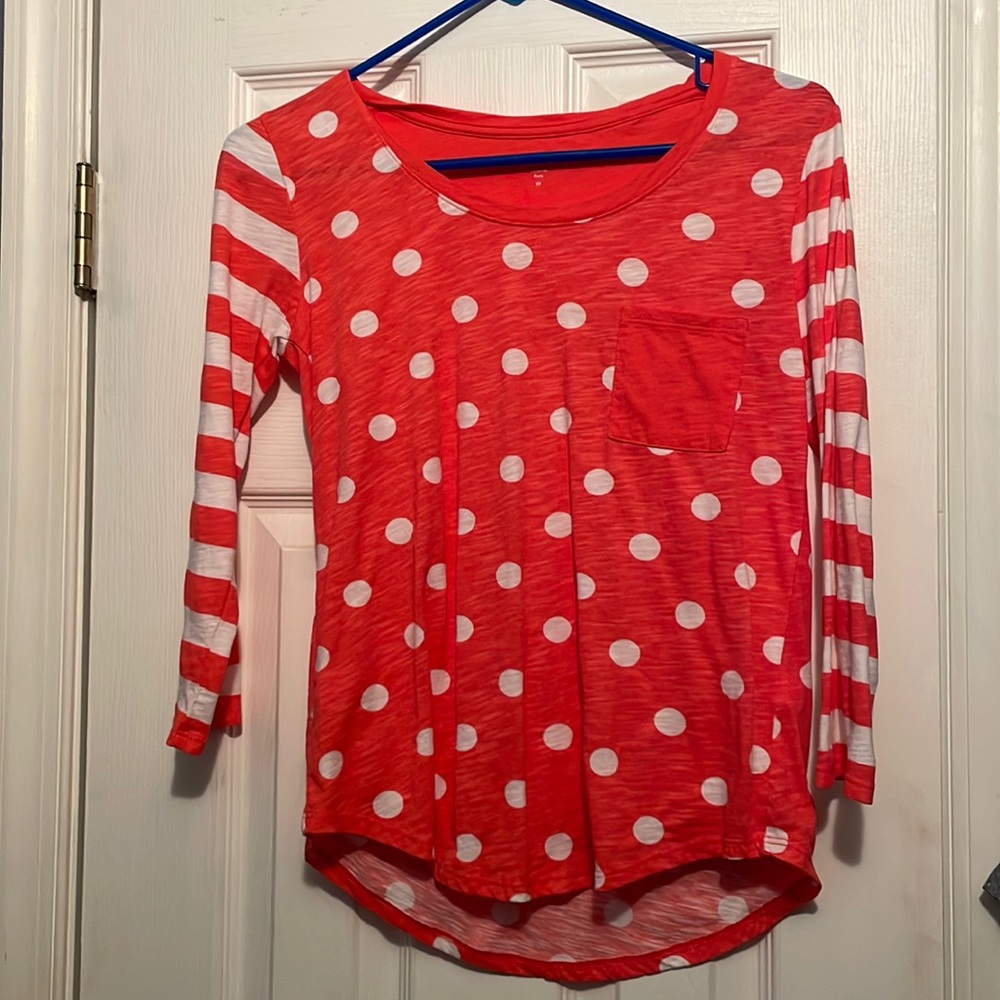 Garnet Hill Salmon color 3/4 sleeve shirt. Women’s S